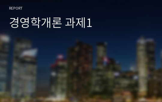 경영학개론 과제1