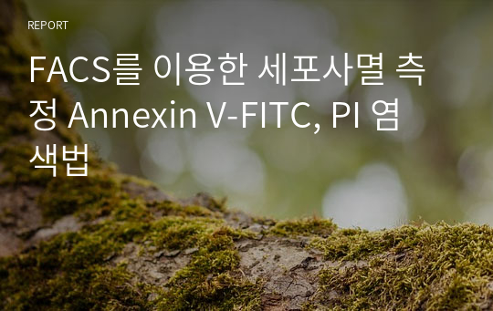 FACS를 이용한 세포사멸 측정 Annexin V-FITC, PI 염색법