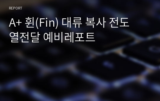 A+ 휜(Fin) 대류 복사 전도 열전달 예비레포트