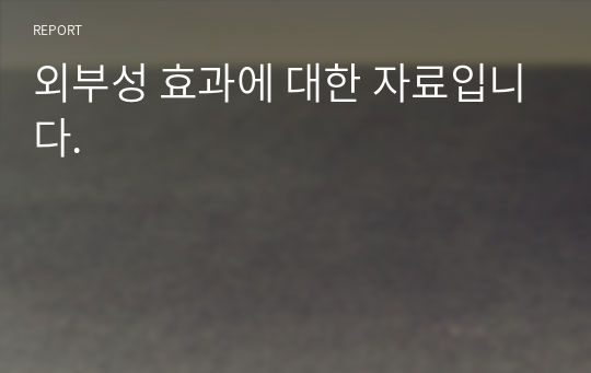 외부성 효과에 대한 자료입니다.