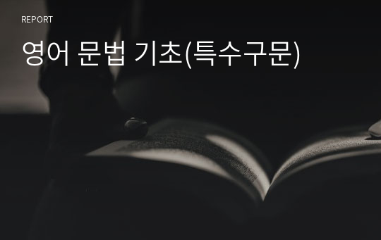 영어 문법 기초(특수구문)