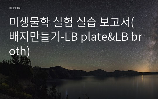 미생물학 실험 실습 보고서(배지만들기-LB plate&amp;LB broth)