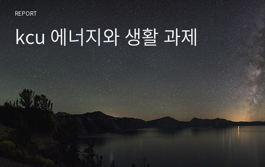 kcu 에너지와 생활 과제