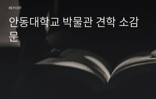 안동대학교 박물관 견학 소감문