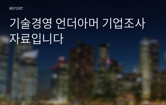 기술경영 언더아머 기업조사 자료입니다