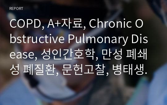 COPD, A+자료, Chronic Obstructive Pulmonary Disease, 성인간호학, 만성 폐쇄성 폐질환, 문헌고찰, 병태생리, 케이스, COPD 케이스, 간호학과