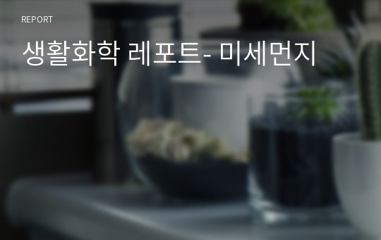 생활화학 레포트- 미세먼지