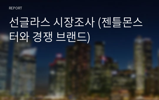 선글라스 시장조사 (젠틀몬스터와 경쟁 브랜드)