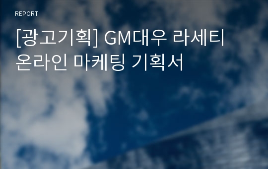 [광고기획] GM대우 라세티 온라인 마케팅 기획서