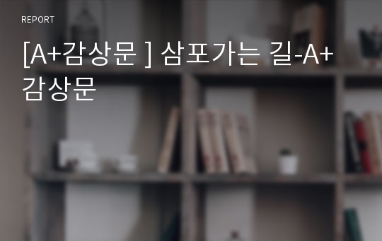 [A+감상문 ] 삼포가는 길-A+ 감상문