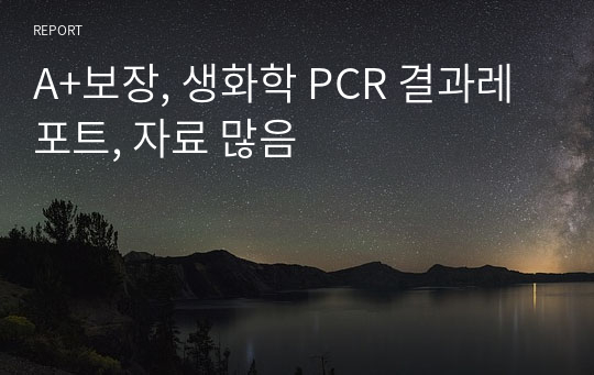 A+보장, 생화학 PCR 결과레포트, 자료 많음