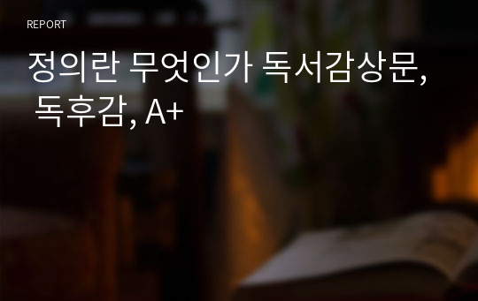 정의란 무엇인가 독서감상문, 독후감, A+