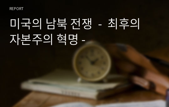 미국의 남북 전쟁  -  최후의 자본주의 혁명 -