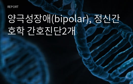 양극성장애(bipolar), 정신간호학 간호진단2개