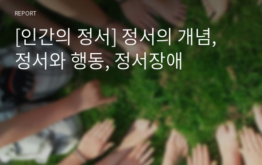 [인간의 정서] 정서의 개념, 정서와 행동, 정서장애