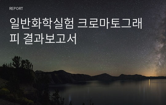 일반화학실험 크로마토그래피 결과보고서