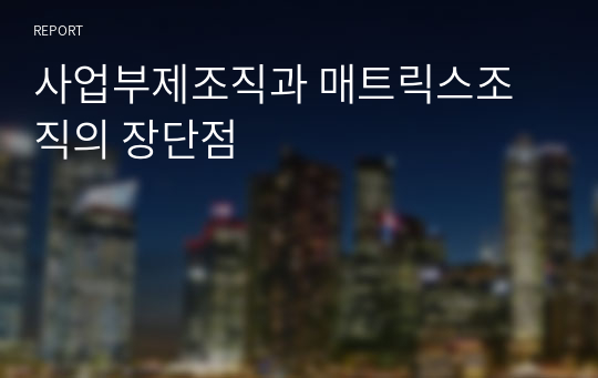 사업부제조직과 매트릭스조직의 장단점