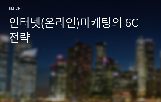 인터넷(온라인)마케팅의 6C 전략