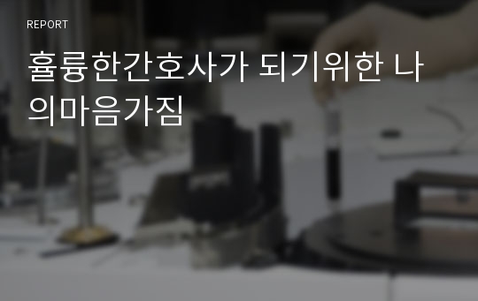 휼륭한간호사가 되기위한 나의마음가짐