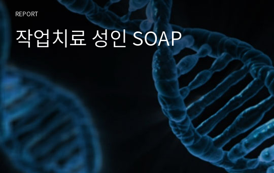작업치료 성인 SOAP