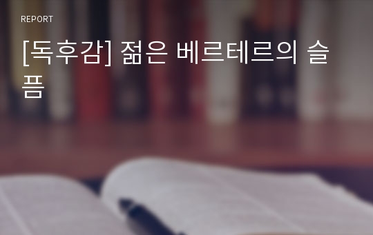 [독후감] 젊은 베르테르의 슬픔