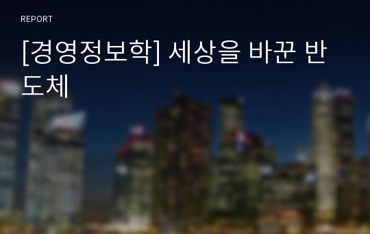 [경영정보학] 세상을 바꾼 반도체