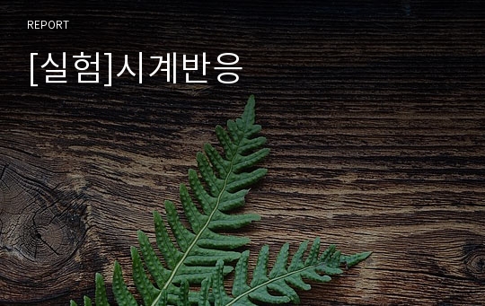 [실험]시계반응