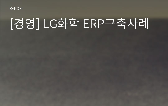 [경영] LG화학 ERP구축사례