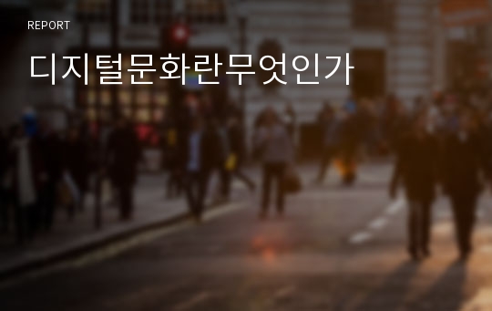 디지털문화란무엇인가