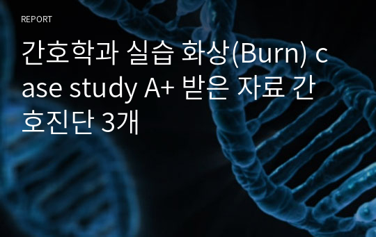 간호학과 실습 화상(Burn) case study A+ 받은 자료 간호진단 3개