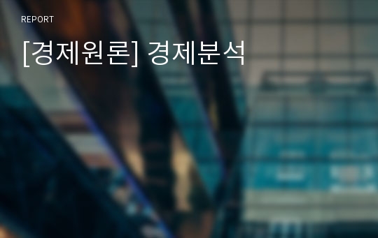 [경제원론] 경제분석