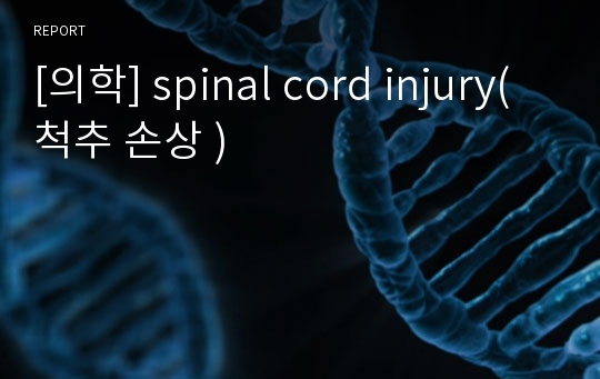 [의학] spinal cord injury(척추 손상 )