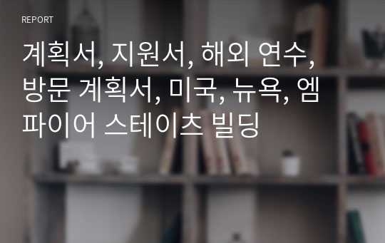 계획서, 지원서, 해외 연수, 방문 계획서, 미국, 뉴욕, 엠파이어 스테이츠 빌딩