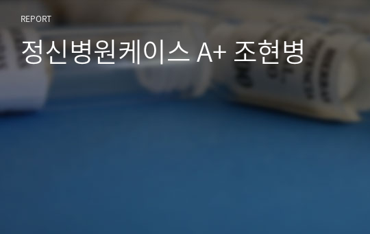 정신병원케이스 A+ 조현병