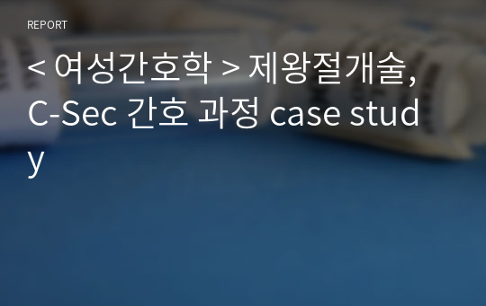 &lt; 여성간호학 &gt; 제왕절개술, C-Sec 간호 과정 case study