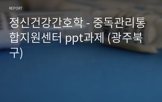 정신건강간호학 - 중독관리통합지원센터 ppt과제 (광주북구)