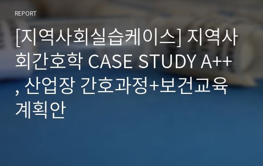 [지역사회실습케이스] 지역사회간호학 CASE STUDY A++, 산업장 간호과정+보건교육계획안