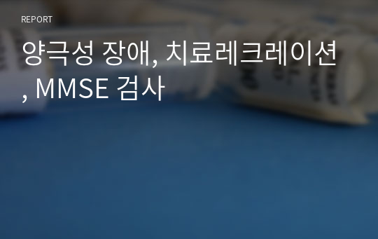 양극성 장애, 치료레크레이션, MMSE 검사