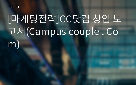 [마케팅전략]CC닷컴 창업 보고서(Campus couple . Com)