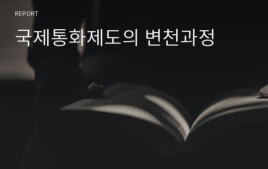 국제통화제도의 변천과정