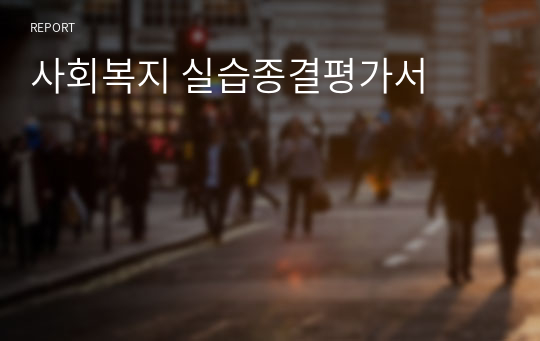 사회복지 실습종결평가서