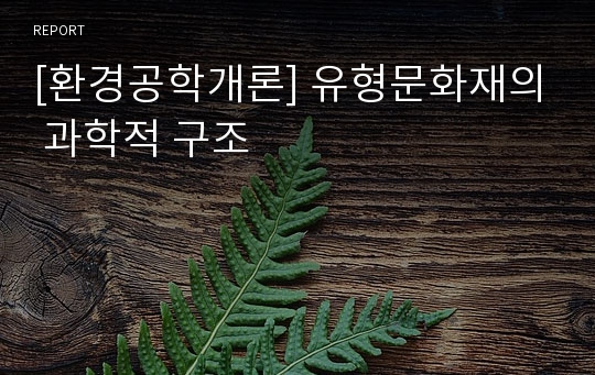 [환경공학개론] 유형문화재의 과학적 구조