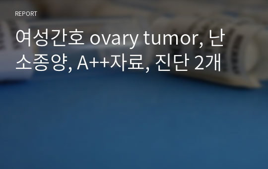 여성간호 ovary tumor, 난소종양, A++자료, 진단 2개