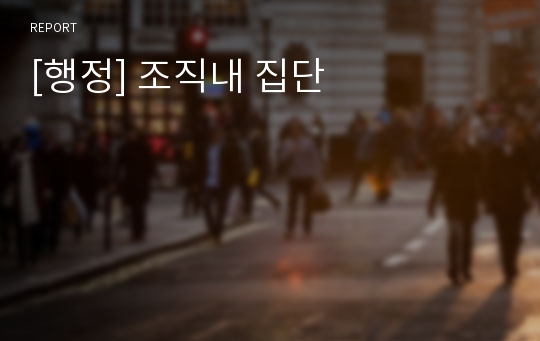 [행정] 조직내 집단