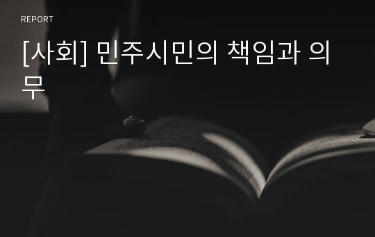 [사회] 민주시민의 책임과 의무