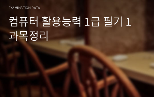 컴퓨터 활용능력 1급 필기 1과목정리