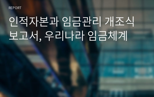 인적자본과 임금관리 개조식 보고서, 우리나라 임금체계