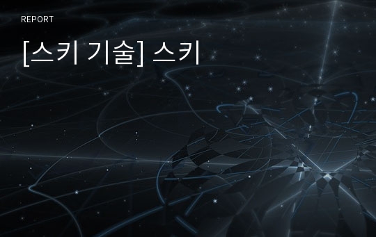 [스키 기술] 스키