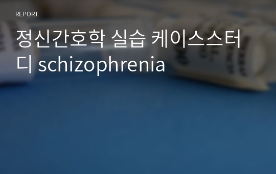 정신간호학 실습 케이스스터디 schizophrenia