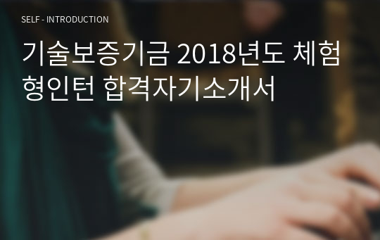 기술보증기금 2018년도 체험형인턴 합격자기소개서